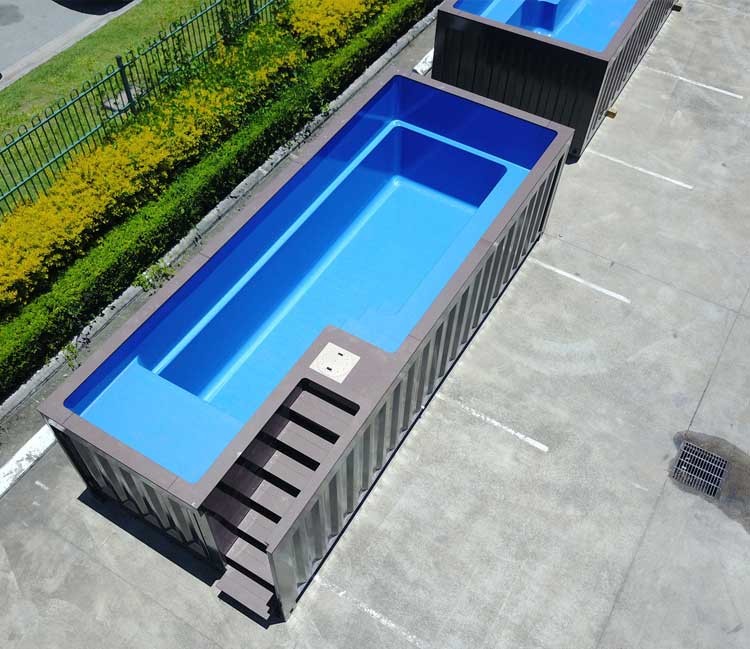 metal container swimming pool